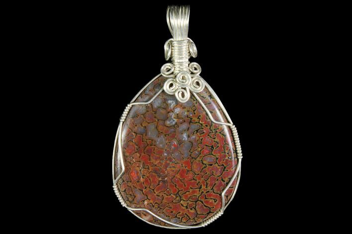 Wire Wrapped Fossil Dinosaur Bone (Gembone) Pendant #115175